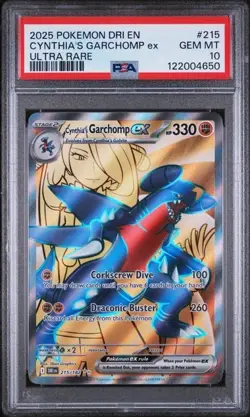 Cynthia’s Garchomp Ex 215/182 Ultra Rare Destined Rivals PSA 10 Graded Pokemon - Image 1