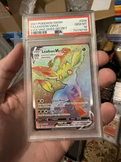 Pokemon Leafeon VMAX Evolving Skies 204/203 Secret Rare Vmax 310 HP PSA 10 2021 - Image 1