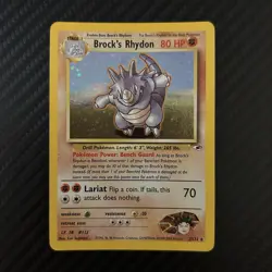 Brock's Rhydon 2/132 Holo Gym Heroes 2000 Pokemon MP WOTC Unlimited Rare - Image 1