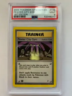 Pokemon Pewter City Gym 1st Edition - Gym Heros - 115/132 - PSA 9 - Image 1
