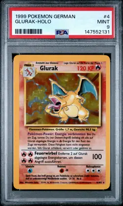 1999 POKEMON GERMAN #4 GLURAK-HOLO PSA 9 - Image 1