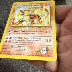 Pokemon Blaine's Arcanine Gym Challenge Holo Rare 1/132 90 HP English 2000 WotC - Image 4