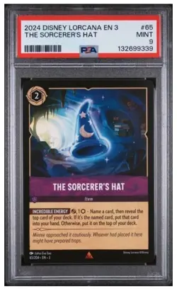 DISNEY LORCANA 2024 #65 THE SORCERER'S HAT MICKEY MOUSE PSA 9 POP 4 INKLANDS - Image 1