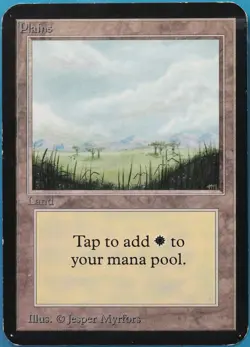 Plains (B Little Trees) Alpha HEAVILY PLD Basic Land CARD (516703) ABUGames - Image 1