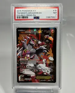 PSA 7 Team Magma's Groudon EX 15/34 Double Crisis 2015 Pokemon XY - Image 1