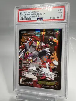 PSA 7 Team Magma's Groudon EX 15/34 Double Crisis 2015 Pokemon XY - Image 2