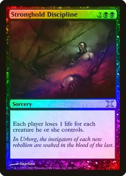 Stronghold Discipline FOIL 10th Edition NM Black Uncommon MAGIC CARD ABUGames - Image 1