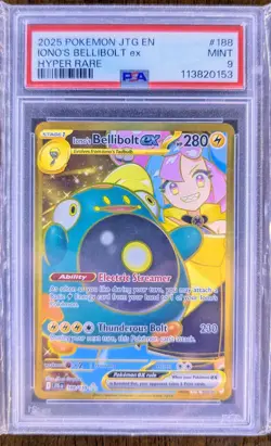 Pokemon TCG Journey Together Iono's Bellibolt EX Card 188/159 PSA 9 Mint - Image 1