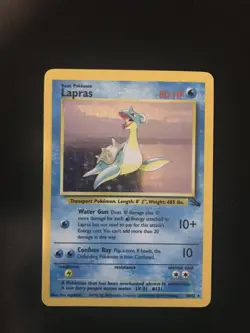 Lapras Holo Rare 10/62 Fossil Pokemon Card Unlimited LP - Image 1