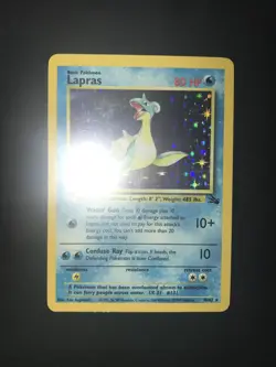 Lapras Holo Rare 10/62 Fossil Pokemon Card Unlimited LP - Image 2