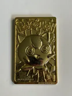 Jigglypuff Pokemon 23K Gold Plated Trading Card 1999 Burger King w/ COA - Image 3