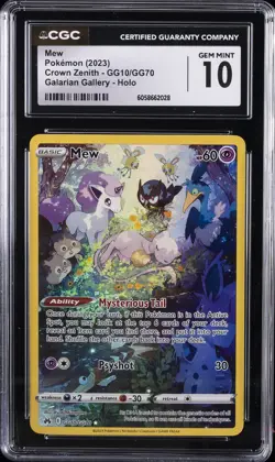 2023 POKEMON SWORD & SHIELD CROWN ZENITH #GG10 FULL ART/MEW CGC 10 GEM MINT - Image 1