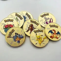 8PCS Gold For Kid Pikachuu Pokemon Commemorative Coin Collective Anime Medal - Image 2