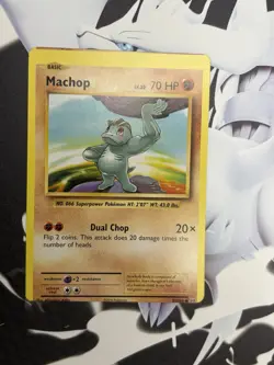 MACHOP 2016 POKEMON XY SERIES EVOLUTIONS COMMON 57/108 MISCUT/MISPRINT ERROR - Image 1