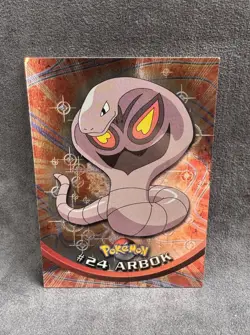 Arbok Pokemon 1999 Topps #24 Black Logo TV Animation Edition Holo Foil MP - Image 1