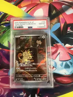 Team Rocket's Meowth 109/098 Glory of TR Japanese PSA Graded 10 Pokemon TCG - Image 1