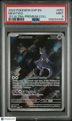 2023 Pokemon SVP EN-SV Black Star Promo Mewtwo #052 151 Ultra-Premium Coll PSA 9 - Image 1