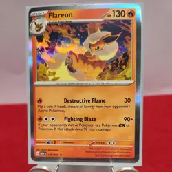 Flareon 136/165: SVI- SCARLET & VIOLET 151 Holo Rare Pokemon Card TCG CCG NM/M - Image 1