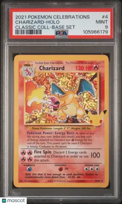 2021 Pokemon Celebrations Classic Collection Charizard #4 -Base Set PSA 9 - Image 1