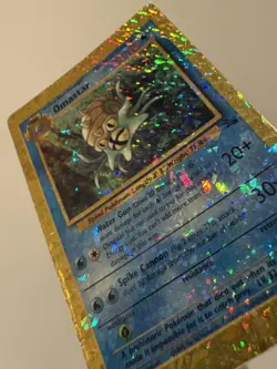 Omastar Fossil 40/62 - HOLO Prism Vintage Pokemon Golden Sticker Card - Image 3