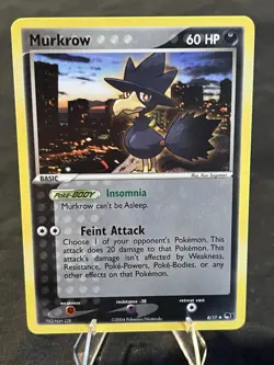 Murkrow Pop Series 1 Promo Pokemon Uncommon Card 2004 Near Mint 8/17, Regular - Image 1