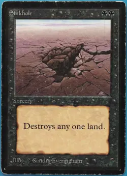 Sinkhole Beta HEAVILY PLD Black Common MAGIC MTG CARD (ID# 516754) ABUGames - Image 1