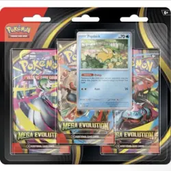 Pokemon Mega Evolution 3 Booster Packs with Psyduck Promo Card - English - Image 1