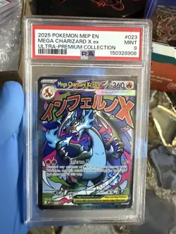 🔥Pokemon MEP EN 2025 Mega Charizard X EX Ultra Premium #023 PSA 9 MINT🔥 * - Image 1