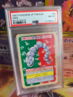 Pokemon Card Onix Topsun Blue Back Bandai 1995 Vintage Japanese PSA 8 - Image 1