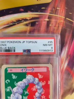 Pokemon Card Onix Topsun Blue Back Bandai 1995 Vintage Japanese PSA 8 - Image 4