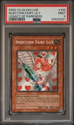 PSA 9 Yu-Gi-Oh! 2003 Injection Fairy Lily LOD-100 Secret Rare Unli. Yugioh [PSA] - Image 1