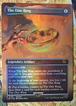 The One Ring (Borderless), FOIL,LOTR, MTG, #451, NM++ PACK FRESH - Image 1