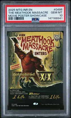 2025 MTG INNISTRAD REMASTERED MOVIE POSTER SHOWCASE THE MEATHOOK MASSACRE PSA 10 - Image 1