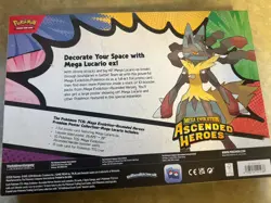 Pokemon Mega Evolution Ascended Heroes Mega Lucario ex Box Poster Promo - Image 2