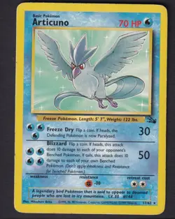 Articuno 17/62 Rare Fossil Pokemon Unlimited MP - Image 1