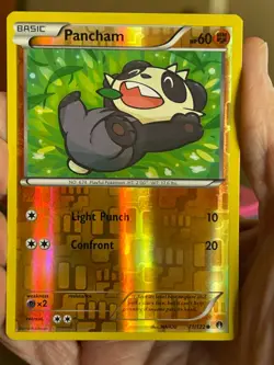 POKEMON PANCHAM 71/122 UNCOMMON REVERSE HOLOFOIL BREAKPOINT NM CARD - Image 1