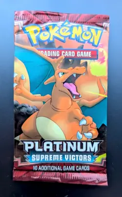 Super Rare SEALED Platinum Supreme Victors 2009 Pack Charizard Art Pokemon - Image 2