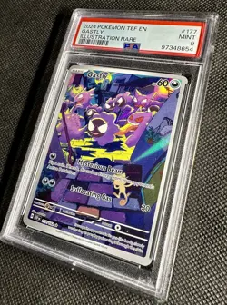 2024 Pokemon TEF EN Illustration Rare #177 Gastly PSA 9 MINT - Image 3