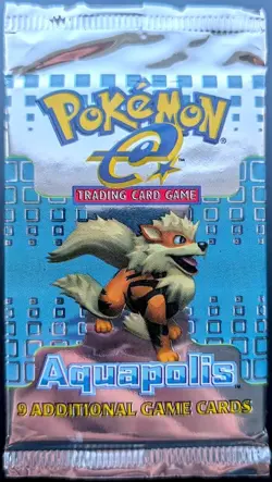 Super Rare Pokemon Arcanine Aquapolis Booster Pack Sealed e-series WOTC - Image 2