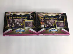 Lot 2 Pokemon TCG: Shining Fates Mad Party Pin Box Collection Bunnelby In Hand - Image 1