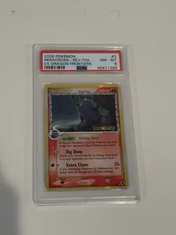 2006 POKEMON EX DRAGON FRONTIERS #3 HERACROSS-HOLO PSA 8 - Image 1