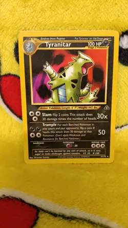 Vintage Pokemon 2001 Neo Discovery Tyranitar Rare NM - Image 1