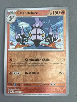Pokemon TCG * SV Obsidian Flames * 38/197 Chandelure REVERSE HOLO Uncommon * NM - Image 1