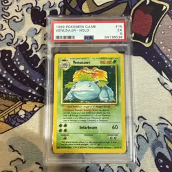1999 Pokemon Venusaur Unlimited-Holo Rare Base Set #15/102 TCG PSA 5 - Image 1