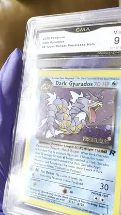 Pokemon PRERELEASE WOTC Dark Gyarados Team Rocket Holo 8/82 - GMA 9 - Image 2