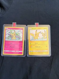 Pokemon TCG HD Swirl Holo Mimikyu SM163 & Pikachu SM162 Holo - Image 1