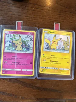 Pokemon TCG HD Swirl Holo Mimikyu SM163 & Pikachu SM162 Holo - Image 2