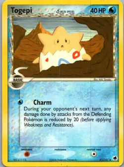 Togepi 41/101 Uncommon Dragon Frontiers Pokemon Moderately Played - Image 1