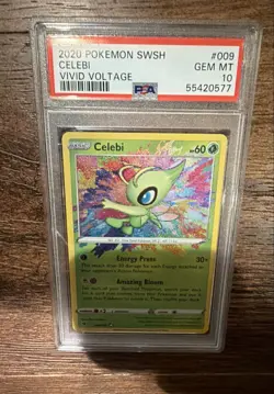 Pokemon Celebi 009/185 Swsh04: Vivid Voltage Holo PSA 10 - Image 1