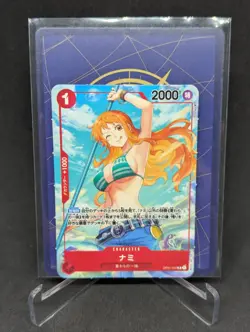 One Piece Japanese Mini Nami OP01-016 Perforated Mini LP Card - Image 1